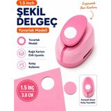 Ofisinn Pembe Şekilli Büyük Boy Delgeç 3.8 cm Tekil Ürün Ergonomik Kullanım İçin Tasarlandı