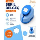 Ofisinn Şekilli Büyük Boy Delgeç/şekilgeç 3.8 cm Çiçek Mavi