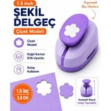 Ofisinn Şekilli Büyük Boy Delgeç/şekilgeç 3.8 cm Çiçek Mor