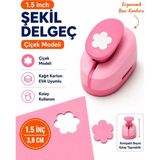 Ofisinn Şekilli Büyük Boy Delgeç/şekilgeç 3.8 cm Çiçek Pembe