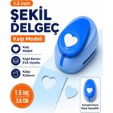 Ofisinn Şekilli Büyük Boy Delgeç/şekilgeç 3.8 cm Kalp Mavi