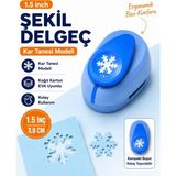 Ofisinn Şekilli Büyük Boy Delgeç/şekilgeç 3.8 cm Kar Tanesi Mavi