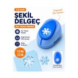 Ofisinn Şekilli Büyük Boy Delgeç/şekilgeç 3.8 cm Kar Tanesi Mavi