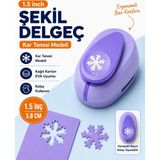 Ofisinn Şekilli Büyük Boy Delgeç/şekilgeç 3.8 cm Kar Tanesi Mor