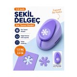 Ofisinn Şekilli Büyük Boy Delgeç/şekilgeç 3.8 cm Kar Tanesi Mor