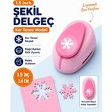 Ofisinn Şekilli Büyük Boy Delgeç/şekilgeç 3.8 cm Kar Tanesi Pembe