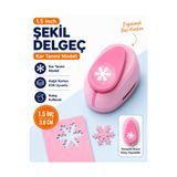 Ofisinn Şekilli Büyük Boy Delgeç/şekilgeç 3.8 cm Kar Tanesi Pembe