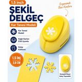 Ofisinn Şekilli Büyük Boy Delgeç/şekilgeç 3.8 cm Kar Tanesi Sarı