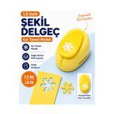 Ofisinn Şekilli Büyük Boy Delgeç/şekilgeç 3.8 cm Kar Tanesi Sarı