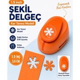 Ofisinn Şekilli Büyük Boy Delgeç/şekilgeç 3.8 cm Kar Tanesi Turuncu