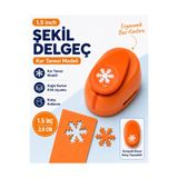 Ofisinn Şekilli Büyük Boy Delgeç/şekilgeç 3.8 cm Kar Tanesi Turuncu