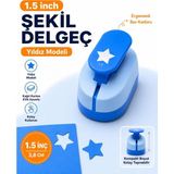 Ofisinn Şekilli Büyük Boy Delgeç/şekilgeç 3.8 cm Yıldız Mavi