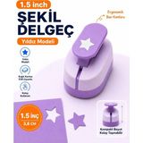 Ofisinn Şekilli Büyük Boy Delgeç/şekilgeç 3.8 cm Yıldız Mor