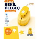 Ofisinn Şekilli Büyük Boy Delgeç/şekilgeç 3.8 cm Yıldız Sarı