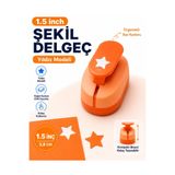 Ofisinn Şekilli Büyük Boy Delgeç/şekilgeç 3.8 cm Yıldız Turuncu