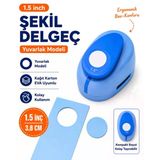 Ofisinn Şekilli Büyük Boy Delgeç/Şekilgeç 3.8 Cm Yuvarlak Mavi