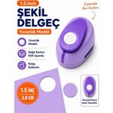 Ofisinn Şekilli Büyük Boy Delgeç/şekilgeç 3.8 cm Yuvarlak Mor