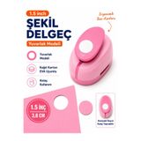 Ofisinn Şekilli Büyük Boy Delgeç/şekilgeç 3.8 cm Yuvarlak Pembe
