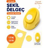 Ofisinn Şekilli Büyük Boy Delgeç/şekilgeç 3.8 cm Yuvarlak Sarı