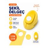 Ofisinn Şekilli Büyük Boy Delgeç/şekilgeç 3.8 cm Yuvarlak Sarı