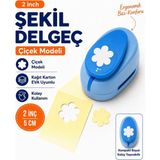 Ofisinn Şekilli Mega Boy Delgeç/şekilgeç 5 cm Çiçek Mavi