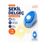 Ofisinn Şekilli Mega Boy Delgeç/şekilgeç 5 cm Çiçek Mavi