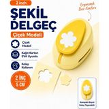 Ofisinn Şekilli Mega Boy Delgeç/şekilgeç 5 cm Çiçek Sarı