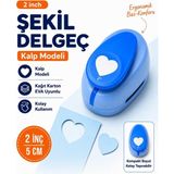 Ofisinn Şekilli Mega Boy Delgeç/şekilgeç 5 cm Kalp Mavi