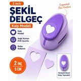Ofisinn Şekilli Mega Boy Delgeç/şekilgeç 5 cm Kalp Mor