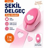 Ofisinn Şekilli Mega Boy Delgeç/şekilgeç 5 cm Kalp Pembe