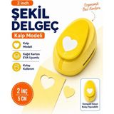 Ofisinn Şekilli Mega Boy Delgeç/şekilgeç 5 cm Kalp Sarı