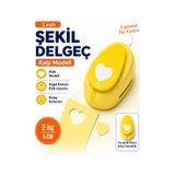 Ofisinn Şekilli Mega Boy Delgeç/şekilgeç 5 cm Kalp Sarı