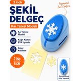 Ofisinn Şekilli Mega Boy Delgeç/şekilgeç 5 cm Kar Tanesi Mavi