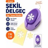 Ofisinn Şekilli Mega Boy Delgeç/şekilgeç 5 cm Kar Tanesi Mor