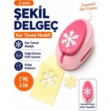 Ofisinn Şekilli Mega Boy Delgeç/şekilgeç 5 cm Kar Tanesi Pembe