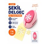 Ofisinn Şekilli Mega Boy Delgeç/şekilgeç 5 cm Kar Tanesi Pembe