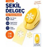 Ofisinn Şekilli Mega Boy Delgeç/şekilgeç 5 cm Kar Tanesi Sarı