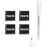 Ofisinn Siyah Yapışkanlı Kare Not Kağıdı Postit 75X75 50 Yaprak 4 Adet + Pensan Neon Jel Kalem Beyaz 1.0 mm