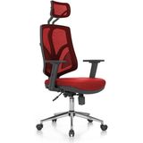 OfisRise Oskar Çalışma Koltuğu Krom Yıldız Ayak Multi Tilt Mekanizma - Kırmızı