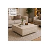 OFİSSEKİZ Block XL Traverten Orta Sehpa 90*90 cm | Modern Kare Salon Sehpası | Dekoratif Orta Masa
