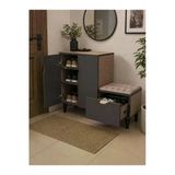 Ofissekiz Ofissekiz Modern Çok Amaçlı Ayakkabılık Dolabı Ve Oturaklı Bench – Kapaklı Raflı Ayakkabı Dolabı, Minderli Çekmeceli Antre Hol Organizer