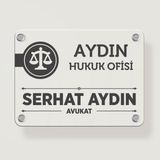 Ofistike Avukatlara Özel Kapı Tabela Büro Ofis Mini Giriş Tabelası - 1 Adet