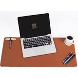 Ofistike Deri Masa Pedi Ofis ve Ev Masa Matı - Laptop Sümeni ve Geniş Mouse Altlığı Masa Sümen Takımı - Siyah