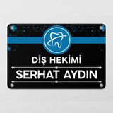 Ofistike Diş Hekimlerine Özel Siyah Kapı Tabela Büro Ofis Giriş Tabelası
