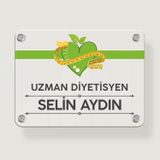 Ofistike Diyetisyenlere Özel Kapı Tabelası - Giriş Tabelası, Ofis Mini Tabela