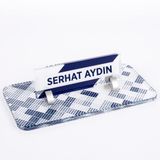 Ofistike Nokta Desenli Kristal Masa Isimliği Ofis Isimlik Ofis Hediye Masa Üstü Cam Masa Isimlik