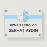 Ofistike Psikologlara Özel Kapı Tabela Büro Ofis Mini Giriş Tabelası - 1 Adet