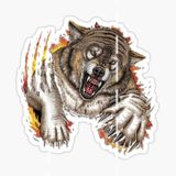 Öfkeli Kızgın Kurt Araba Sticker Oto Yapıştırması 18Cm A1