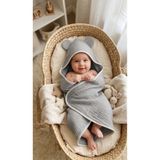 O&G Collection Gri %100 Pamuklu , Organik 4 Katlı Multi Müslin Bebek / Çocuk , Bornoz / Havlu Banyo / Havuz / Deniz
