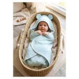 O&G Collection Mint Yeşil %100 Pamuklu Organik 4 Katlı Müslin Bebek /Çocuk , Bornoz / Havlu Banyo / Havuz / Deniz
